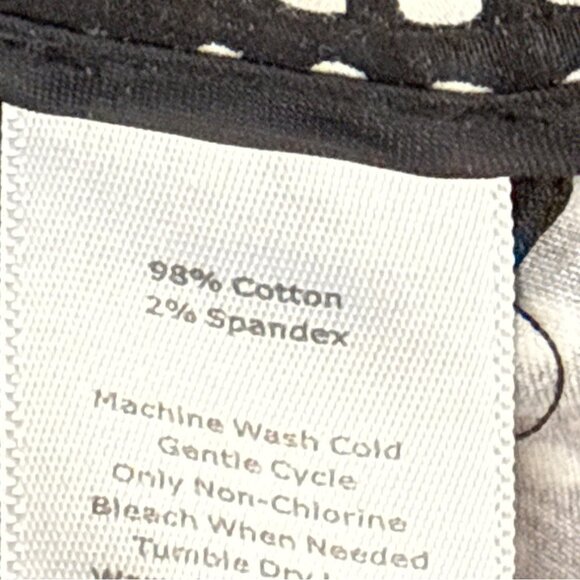 Talbots Women's Black Straight Ankle Pants With White Polka Dots Sz 8 - Picture 7 of 8